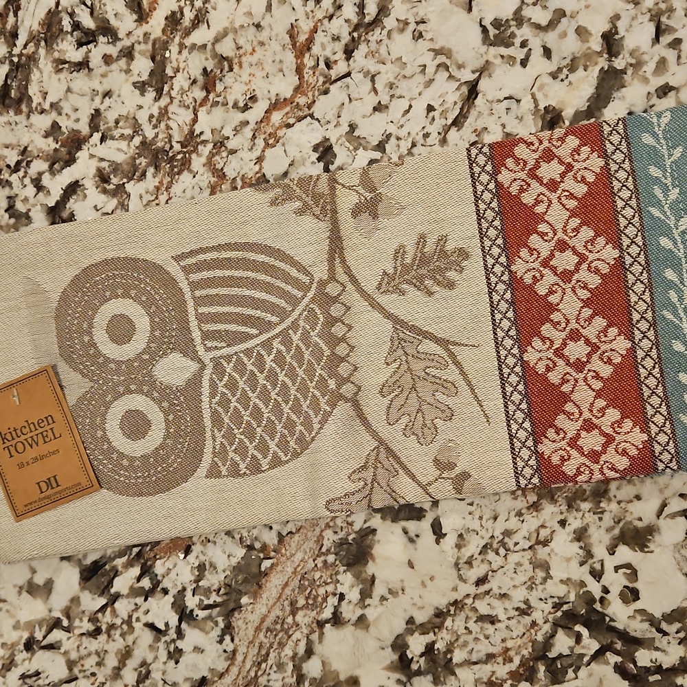 Owl Cotton Dish Towel New 18x28